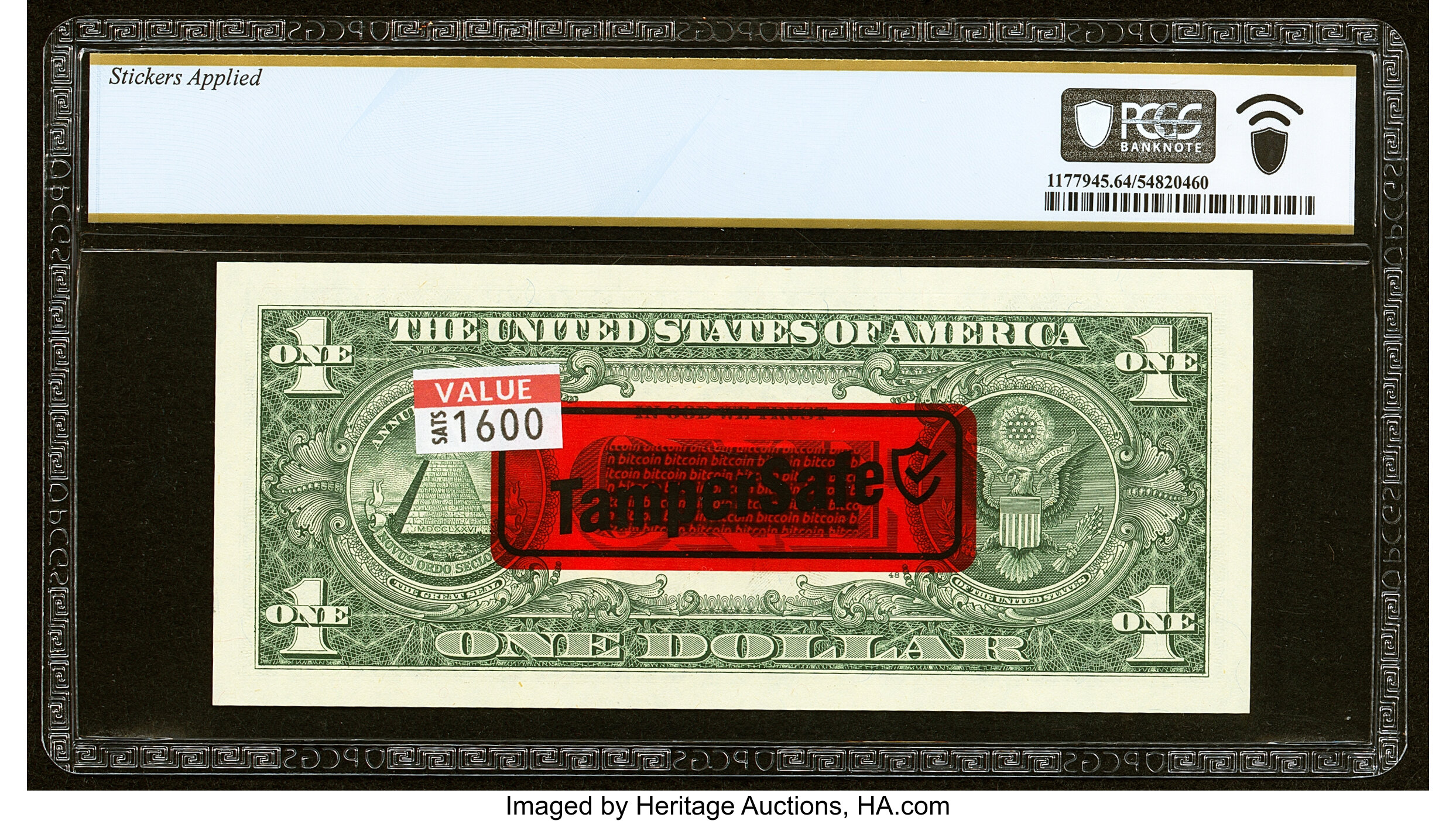Kialara OG · 1,600 sats — Heritage auction specimen reverse