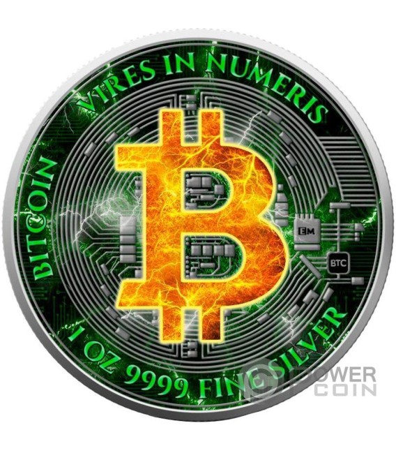 BITCOIN ENERGY 1 Oz Silver Coin 2$ Niue 2024 — official product photograph 1