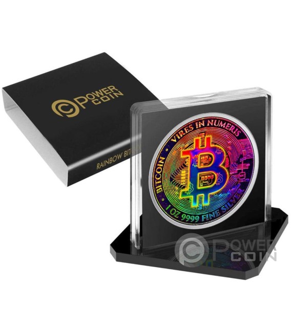 RAINBOW BITCOIN 1 Oz Silver Coin 2$ Niue 2024 — official product photograph 3