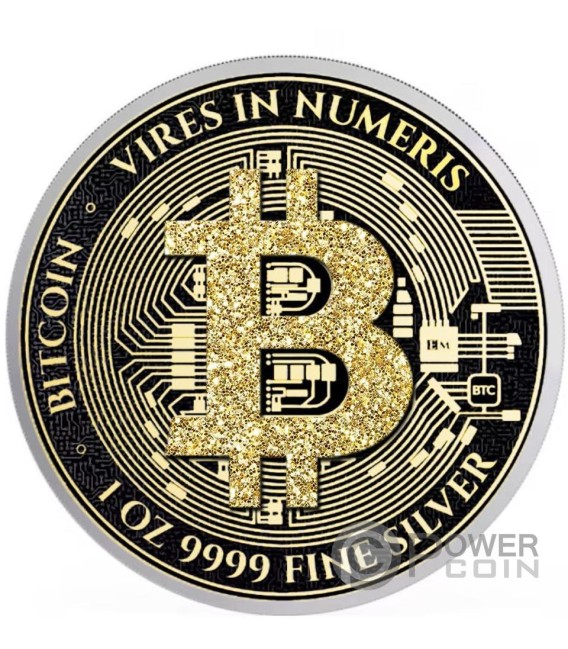 DIAMOND BITCOIN 1 Oz Silver Coin 2$ Niue 2024 — official product photograph 1