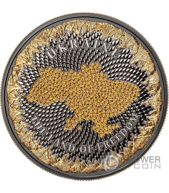 UKRAINE LAND OF FREEDOM Cryptocurrency 1 Oz Silver Coin 1000 Satoshi United Crypto States 2024 — official product photograph 1