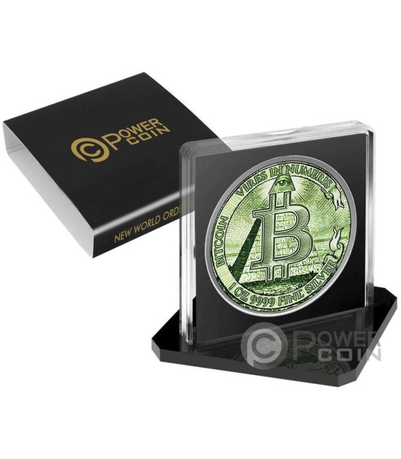 NEW WORLD ORDER BITCOIN 1 Oz Silver Coin 2$ Niue 2024 — official product photograph 3