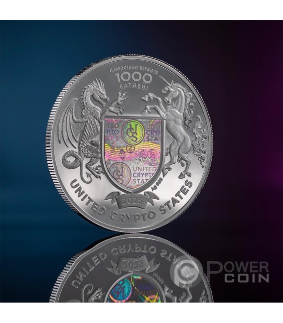 AMERICAN BUFFALO Cryptocurrency 1 Oz Silver Coin 1000 Satoshi United Crypto States 2025 — official product photograph 6