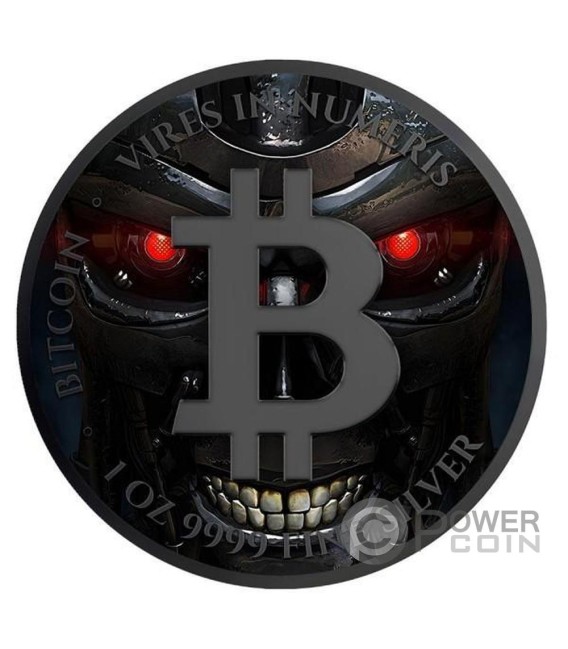 AI CYBORG Bitcoin 1 Oz Silver Coin 2$ Niue 2024 — official product photograph 1