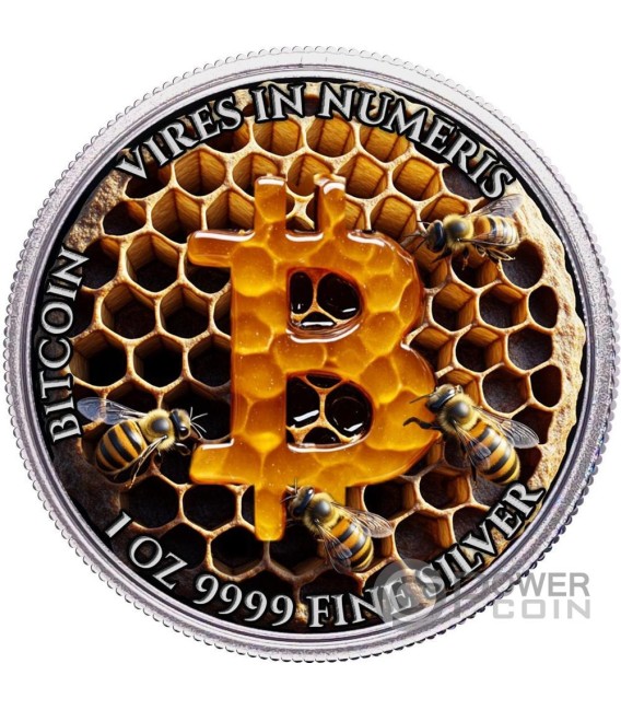 BEE Bitcoin 1 Oz Silver Coin 2$ Niue 2024 — official product photograph 1