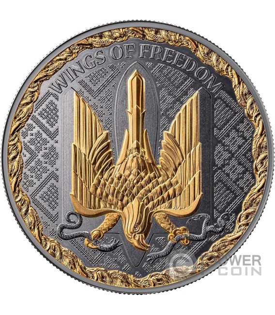THE WINGS OF FREEDOM 1 Oz Silver Coin 1000 Satoshi United Crypto States 2025 — official product photograph 1