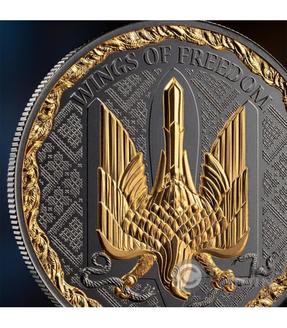 THE WINGS OF FREEDOM 1 Oz Silver Coin 1000 Satoshi United Crypto States 2025 — official product photograph 3