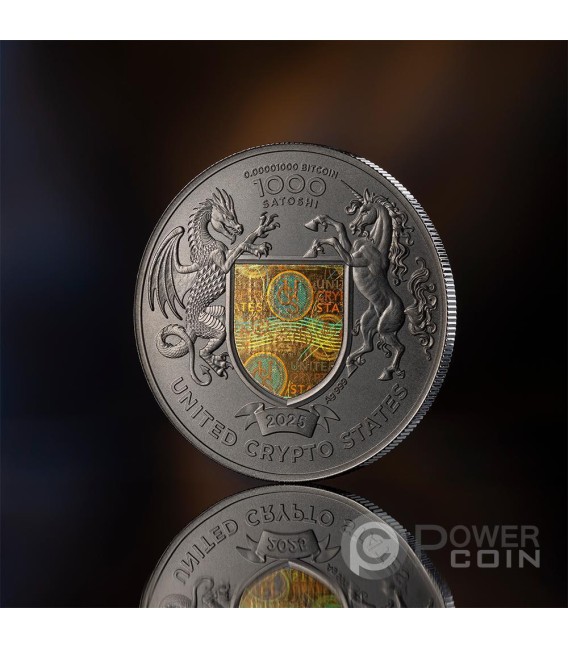 THE WINGS OF FREEDOM 1 Oz Silver Coin 1000 Satoshi United Crypto States 2025 — official product photograph 6