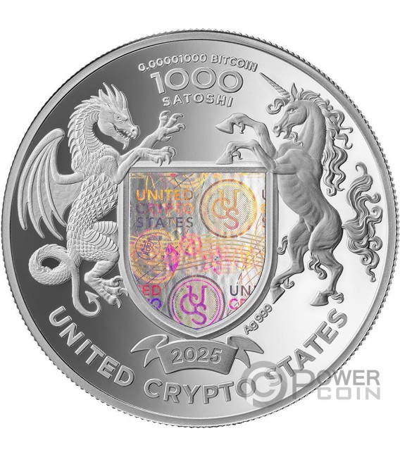 LIBERTAD 1 Oz Silver Coin 1000 Satoshi United Crypto States 2025 — official product photograph 2