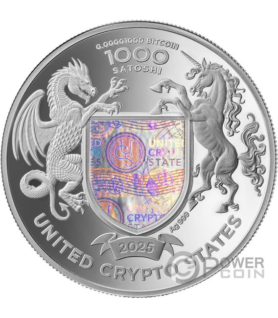 PUMA 1 Oz Silver Coin 1000 Satoshi United Crypto States 2025 — official product photograph 2
