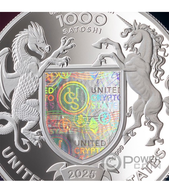 PUMA 1 Oz Silver Coin 1000 Satoshi United Crypto States 2025 — official product photograph 4