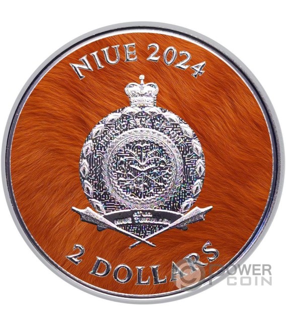CRYPTOKITTEN Bitcoin 1 Oz Silver Coin 2$ Niue 2024 — official product photograph 2