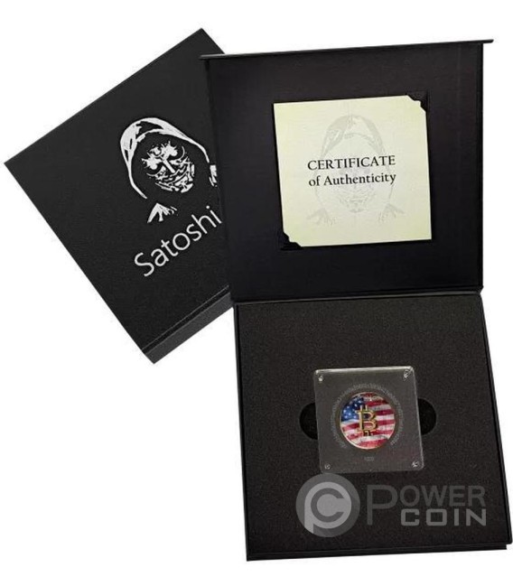USA Bitcoin Nations Satoshi Limited Edition Gilded Silver Medal 2025 — official product photograph 3