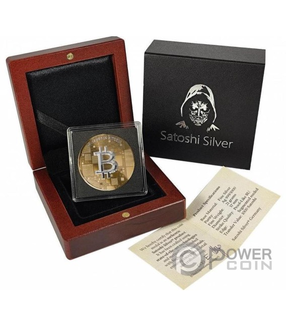WHALE Satoshi Bitcoin Silver Medal — official product photograph 3