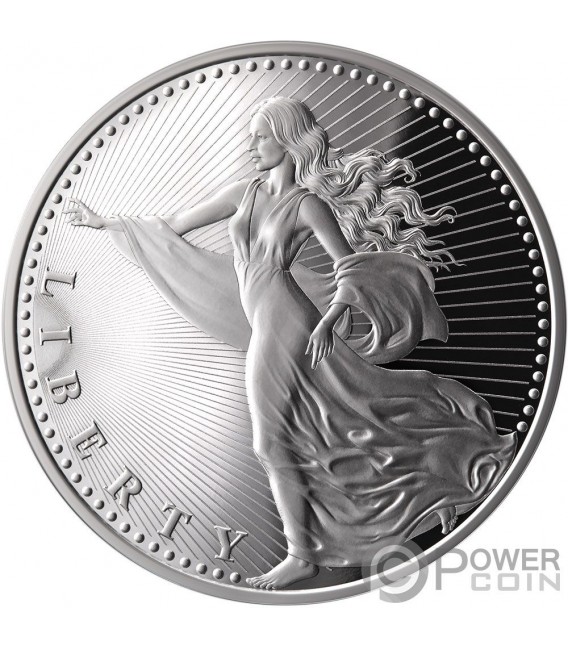 LIBERTY Bitcoin Cryptocurrency 1 Oz Silver Coin 1000 Satoshi United Crypto States 2022 — official product photograph 1