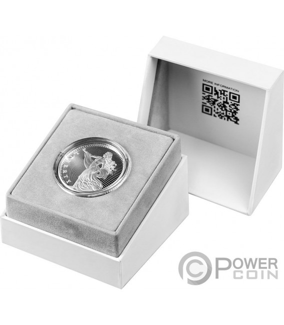 LIBERTY Bitcoin Cryptocurrency 1 Oz Silver Coin 1000 Satoshi United Crypto States 2022 — official product photograph 3