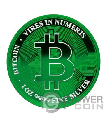BITCOIN Cyber Green 1 Oz Silver Coin 2$ Niue 2022 — official product photograph 1