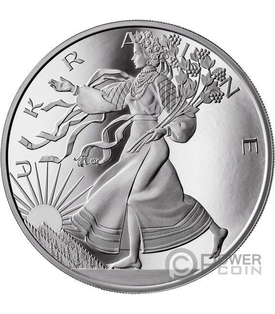LIBERTY OF UKRAINE Cryptocurrency 1 Oz Silver Coin 1000 Satoshi United Crypto States 2024 — official product photograph 1