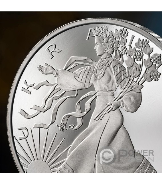 LIBERTY OF UKRAINE Cryptocurrency 1 Oz Silver Coin 1000 Satoshi United Crypto States 2024 — official product photograph 3