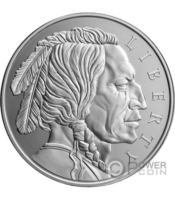 LIBERTY Indian Head Buffalo 1 Oz Silver Coin 1000 Satoshi United Crypto States 2024 — official product photograph 1