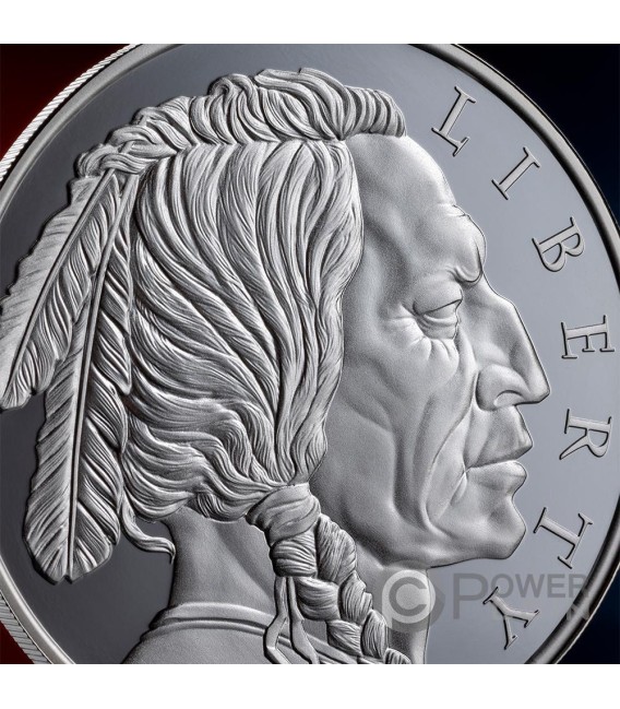 LIBERTY Indian Head Buffalo 1 Oz Silver Coin 1000 Satoshi United Crypto States 2024 — official product photograph 3