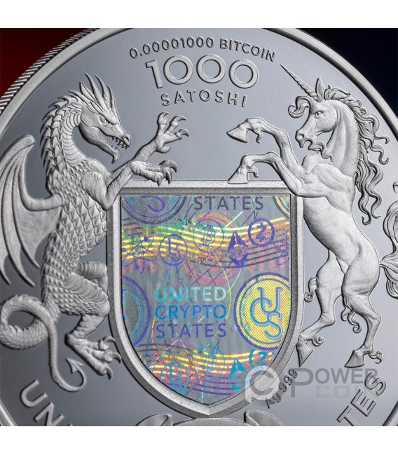 LIBERTY Indian Head Buffalo 1 Oz Silver Coin 1000 Satoshi United Crypto States 2024 — official product photograph 4
