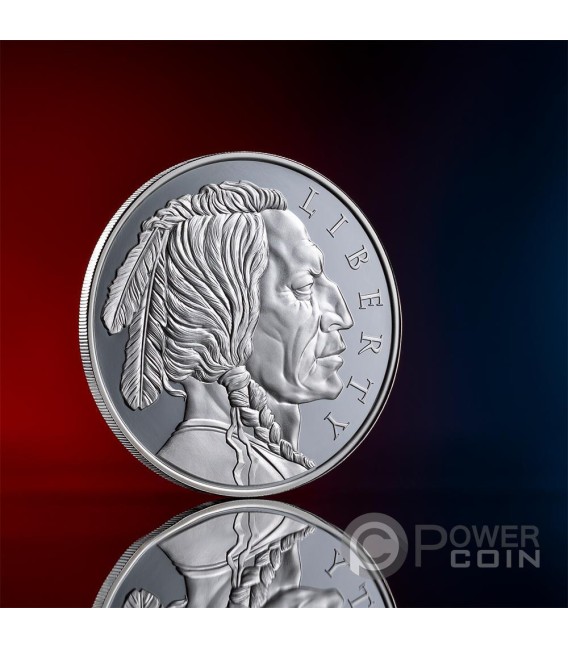 LIBERTY Indian Head Buffalo 1 Oz Silver Coin 1000 Satoshi United Crypto States 2024 — official product photograph 5