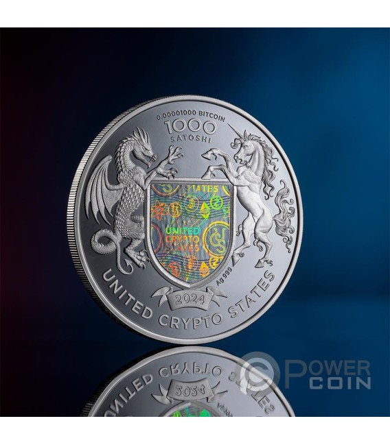 LIBERTY Indian Head Buffalo 1 Oz Silver Coin 1000 Satoshi United Crypto States 2024 — official product photograph 6