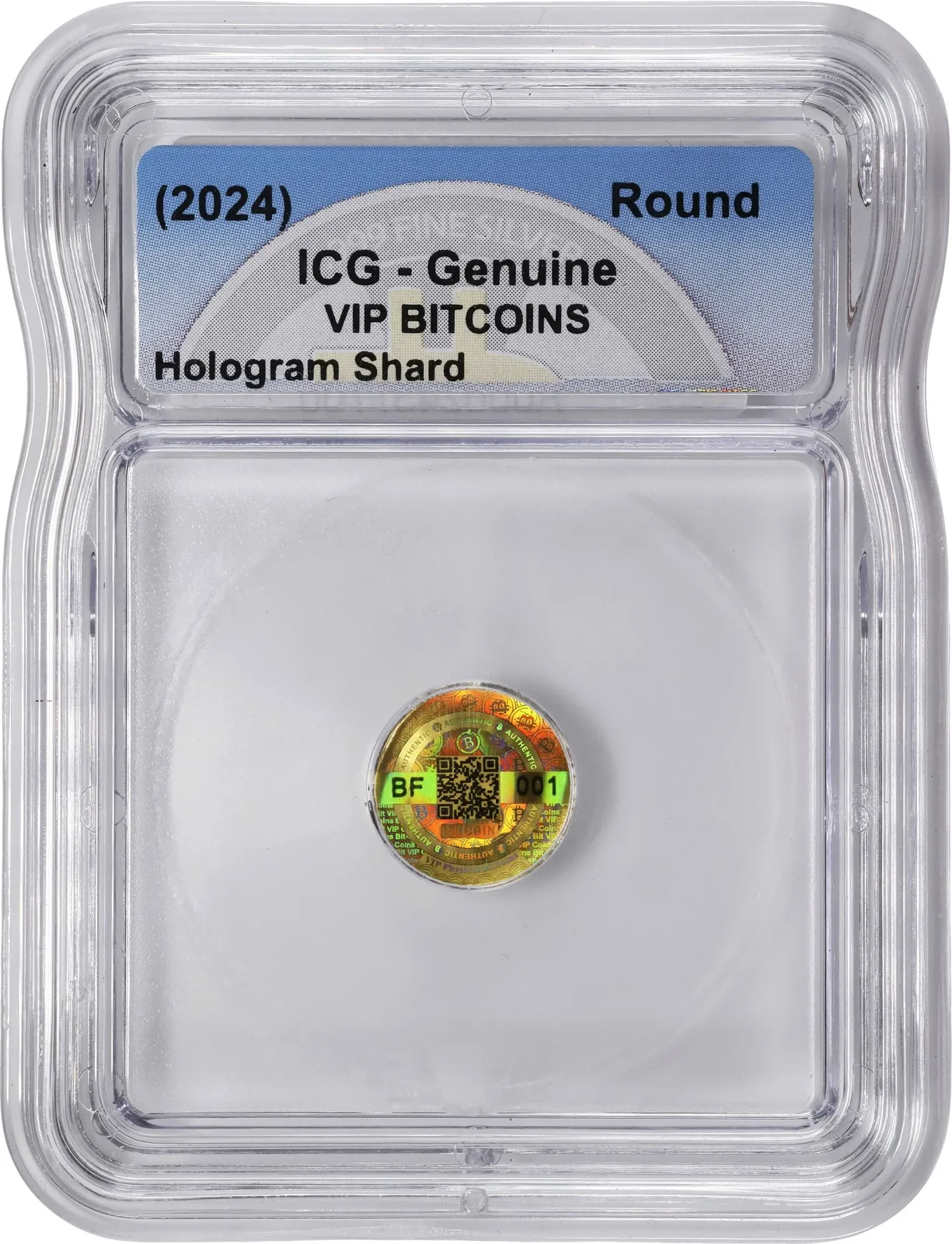 VIP Bitcoins Hologram shard wallet · 0.00005 BTC — Holder · design face · lot 6032