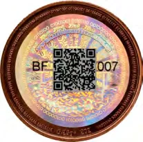 Caribbean Treasures In His Name · Copper · 20,000 satoshi — hologram face, auction specimen