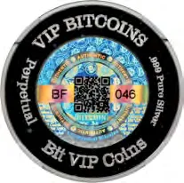 VIP Bitcoins Incredible · 1/2 oz silver · 0.001 BTC — hologram face, auction specimen