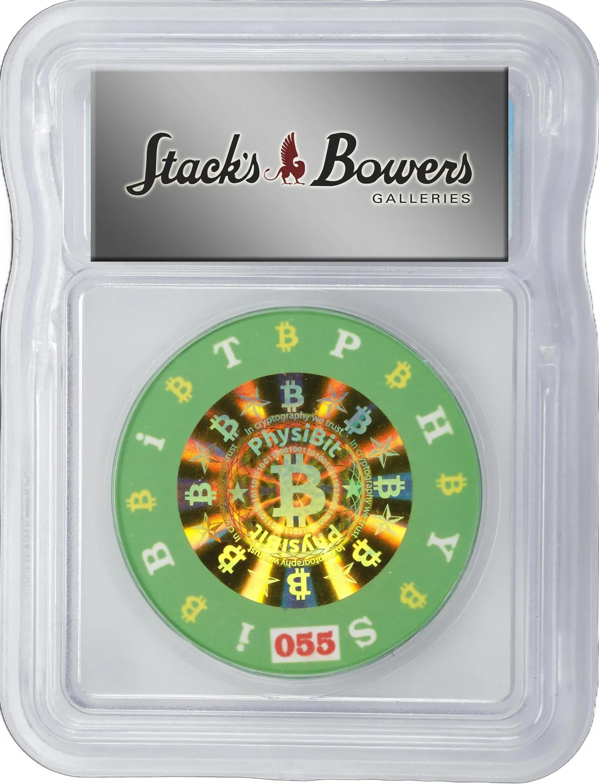 Physibit 0.01 BTC · Poker chip — Holder · other face · lot 7040