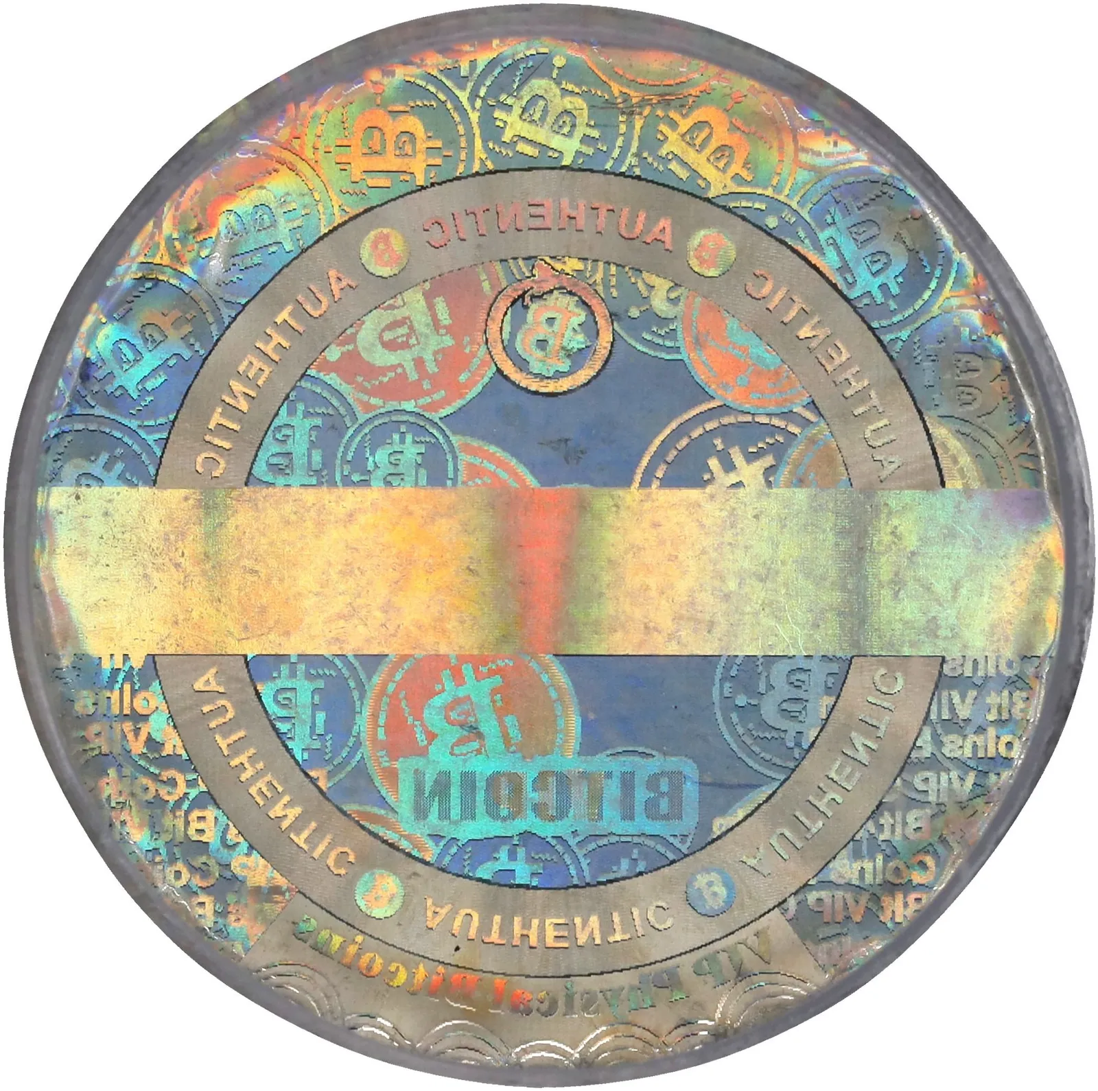VIP Bitcoins Hologram shard wallet · 0.00005 BTC — Other face · lot 6032