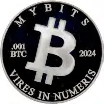 MYBITS 0.001 BTC · Silvered copper · 2024 inscription — Design face · lot 3019