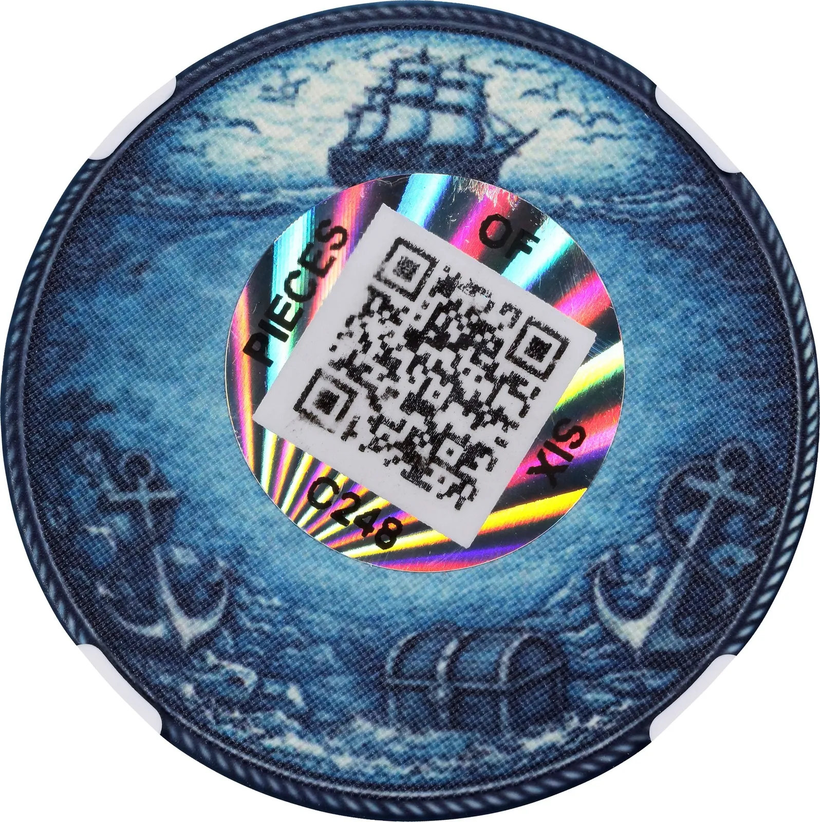 Pieces of Six Plunder or Perish · 0.0001 BTC poker chip — Other face · lot 6021