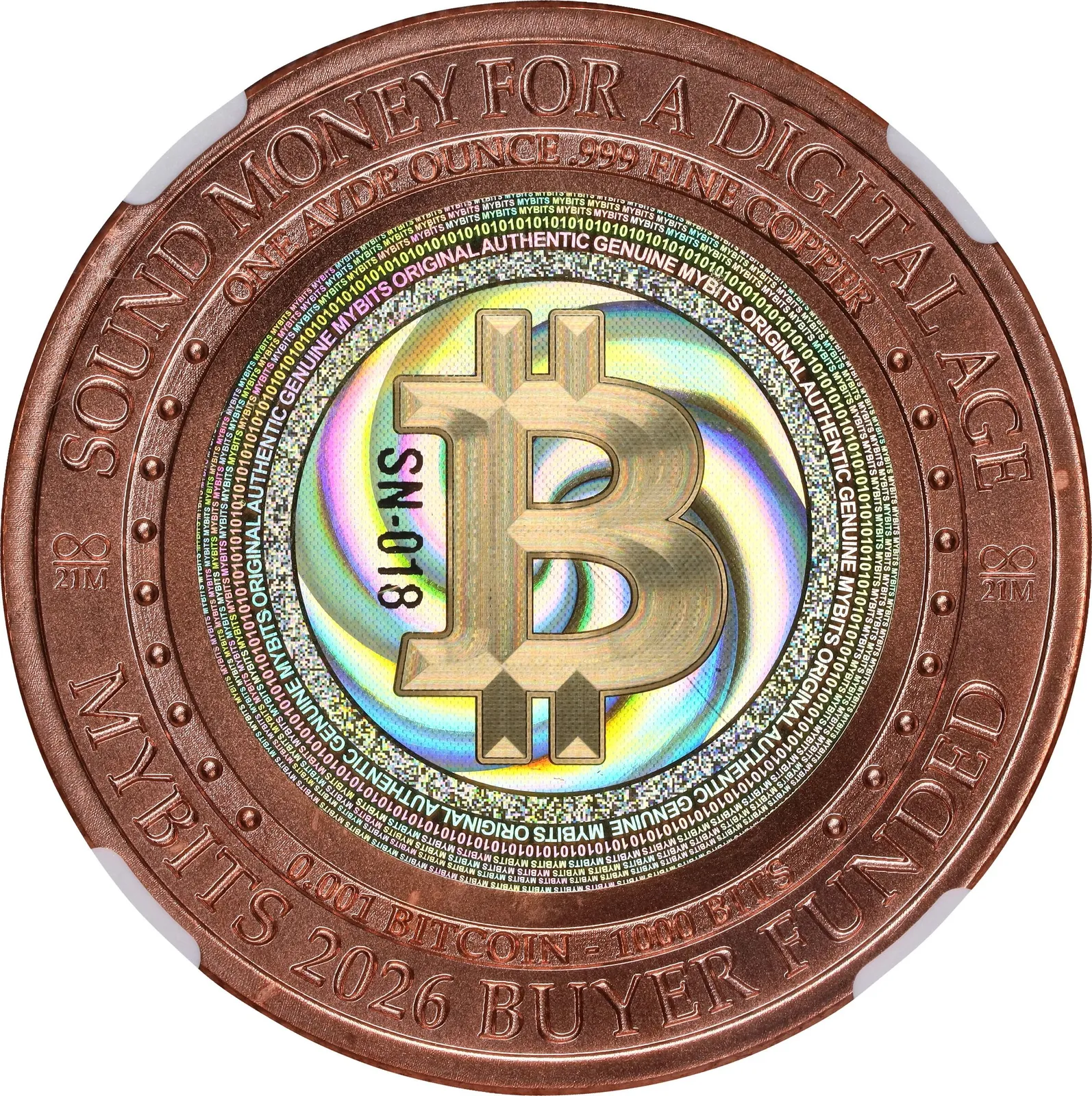 MYBITS World Currency · Copper · 0.001 BTC — Other face · lot 6016