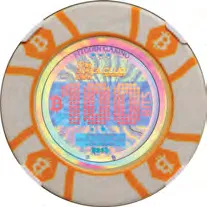 1HoDLCLUB Casino · Series B · White · 0.0001 BTC — Design face · lot 9021