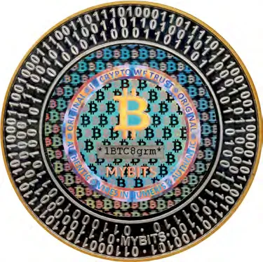 MYBITS Gold Rim · 0.01 BTC · Silver — Other face · lot 35040