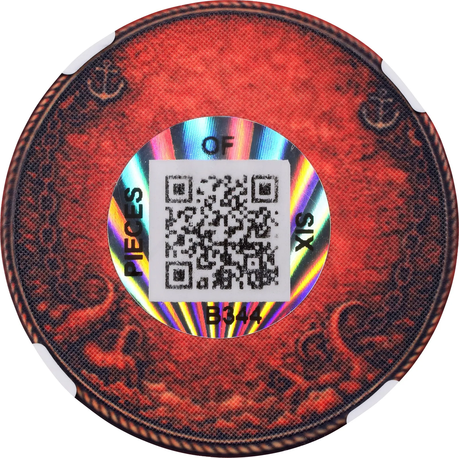 Pieces of Six Deckhand’s Share · 0.00005 BTC poker chip — Other face · lot 6020