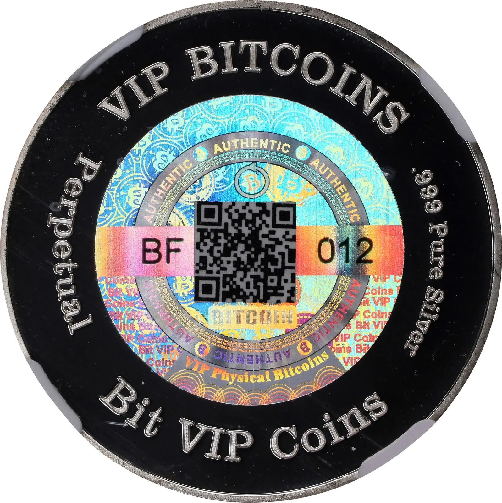 VIP Bitcoins Perpetual · 1/2 oz silver · 0.001 BTC — Other face · lot 6065