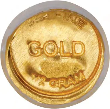 My Bitcoin Mint Bitcoin token · 1/2 g gold — Other face · lot 3057