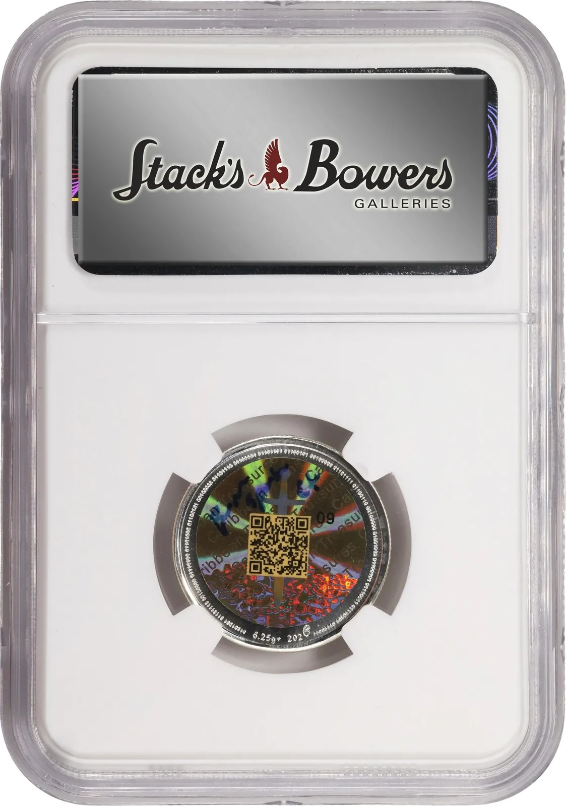 Caribbean Treasures America 250th Anniversary · Silver test strike · 0.001 BTC — Holder · other face · lot 6034