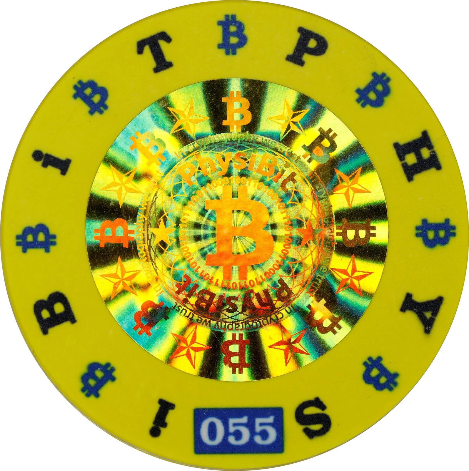Physibit 0.005 BTC · Poker chip — Other face · lot 7039