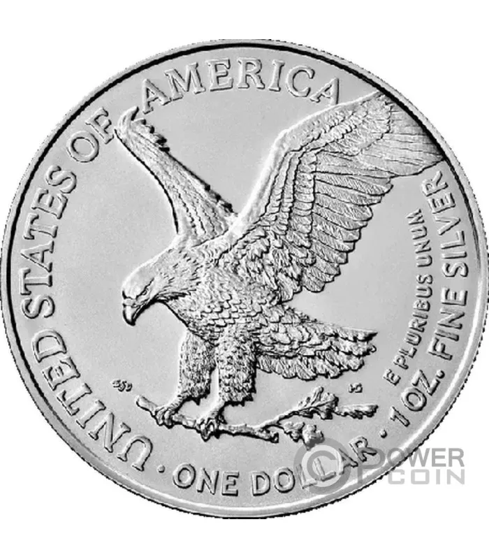 HODL Bitcoin — Silver Eagle host coin · eagle side