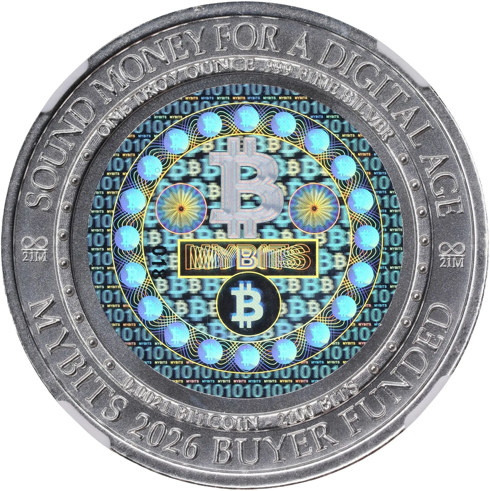 MYBITS World Currency · Silver · 0.0021 BTC — Other face · lot 6018