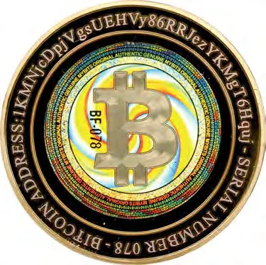 MYBITS 0.001 BTC · Gilt brass · 2024 inscription — Other face · lot 3018