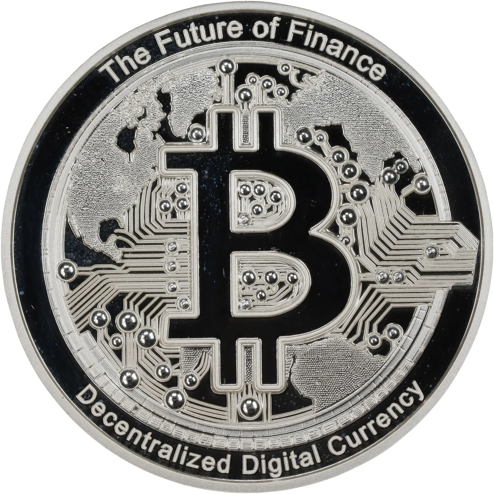 2025 Niue Bitcoin 0.001 BTC Silver Proof — Bitcoin face · auction specimen no. 1