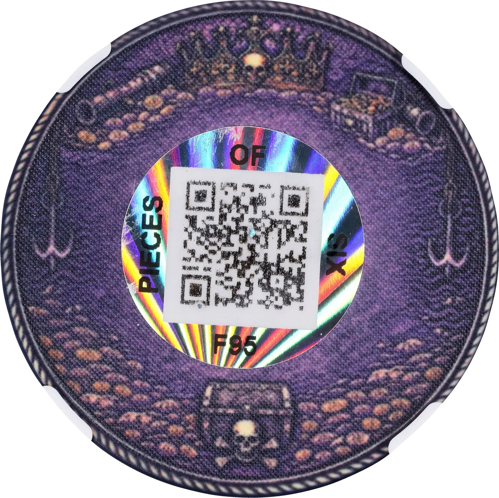 Pieces of Six Captain’s Ransom · 0.005 BTC poker chip — Other face · lot 6024