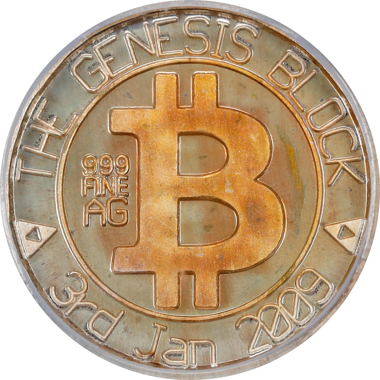 Bitcoin Nerd Genesis Block · 1 g silver — Other face · lot 7050