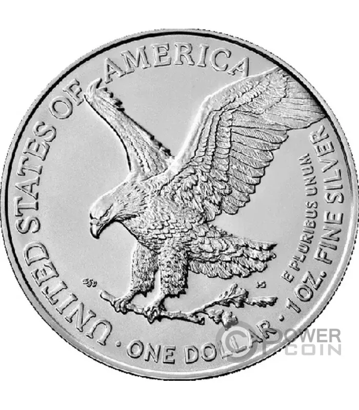 Halving Bitcoin — Silver Eagle host coin · eagle side